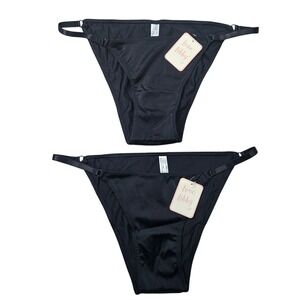 Love Libby Black Style 4648 Bikini Panties Size L Set of 2 Discrete Sexy Wear